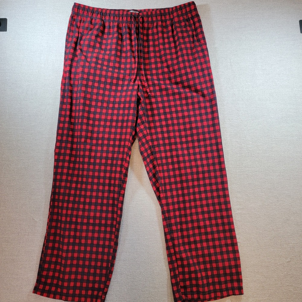 Nautica Pajama Pants Mens XL Red Black Excellent Buffalo Plaid Sleepwear